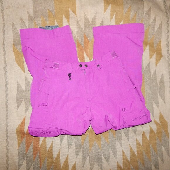 686 Girls Youth L Smarty Evolution Fuchsia & Gray Winter Snow Pants - Picture 2 of 11